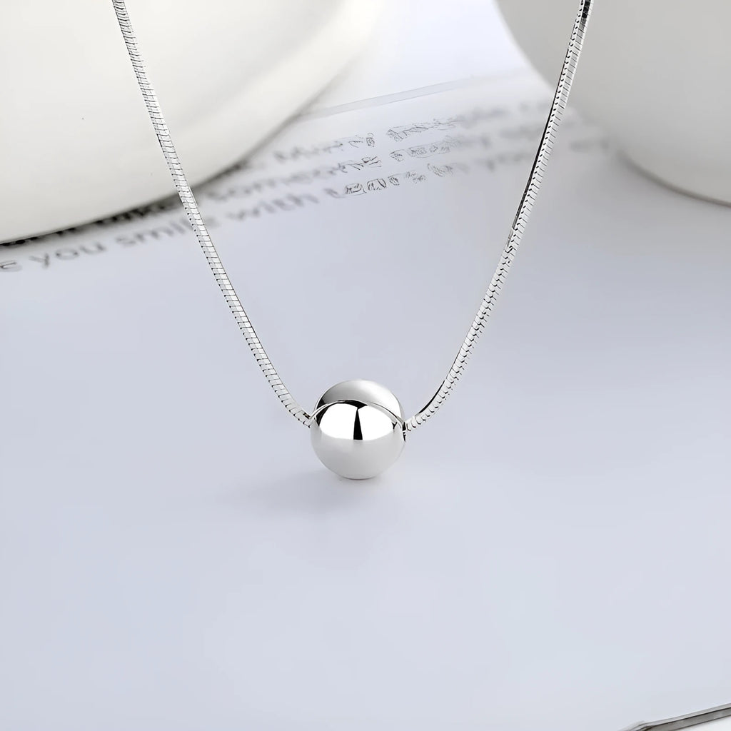 Small ball pendant silver clavicle chain necklace with round design in YFL376 colour