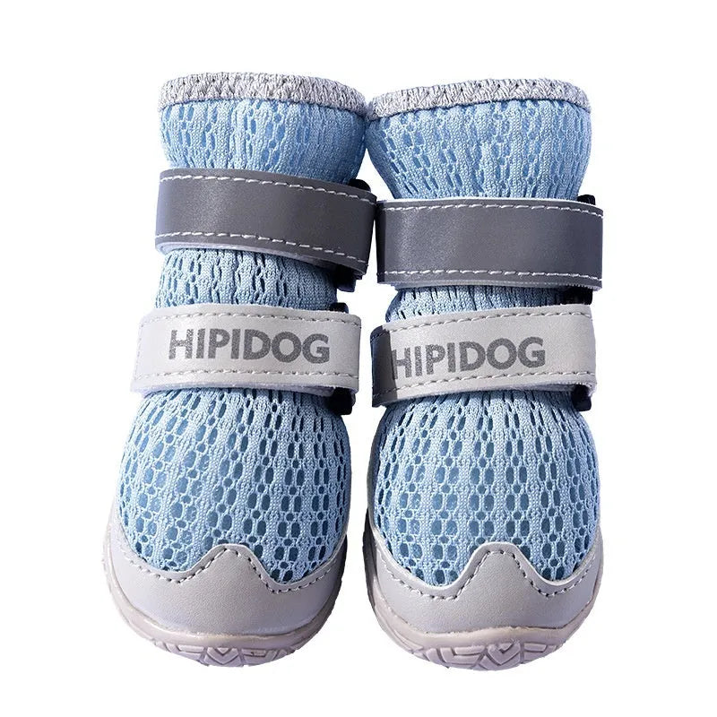 Cartoon style dog shoes in Bondi Blue colour with wear-resistant PU construction for summer paw protection