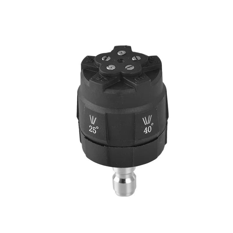 Five-in-one multi-pattern spray nozzle for high-pressure water guns in engineering plastic