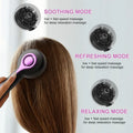 Grey vibration head massager comb with anti-leak hairbrush design and mechanical speed control