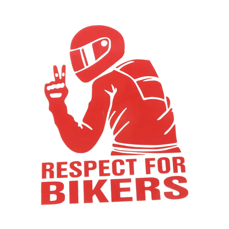 Biker respect car sticker with Hello brother text in multiple colour options