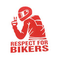 Biker respect car sticker with Hello brother text in multiple colour options