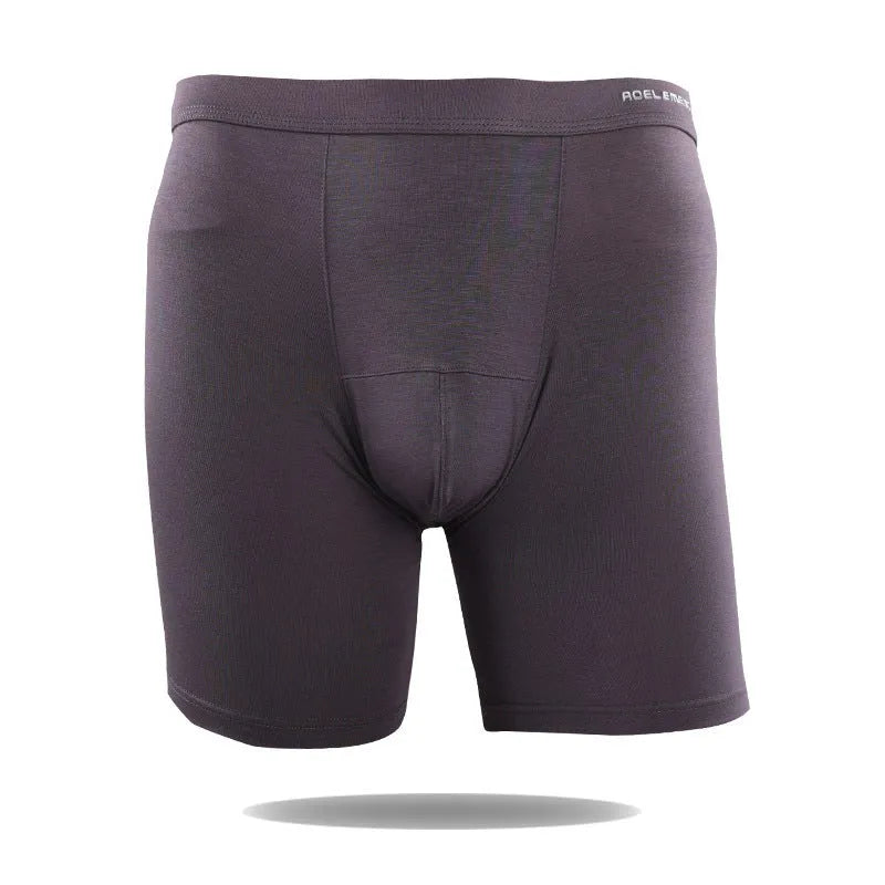 Men's solid colour sports long leg underwear, knitted viscose fabric, mid waist, size XL to 7XL