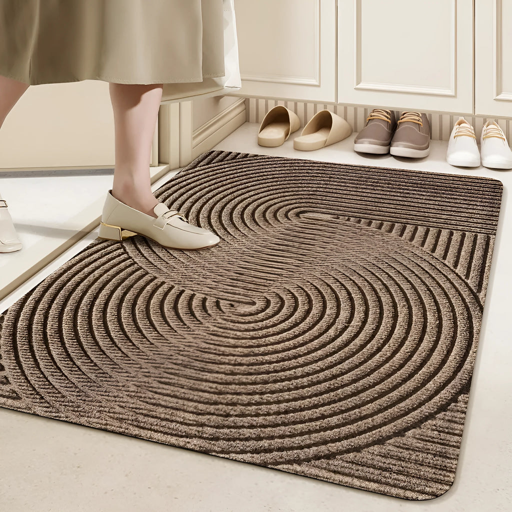 Green alien-shaped floor mat with cartoon anime pattern, dimensions 60 by 90 centimetres.