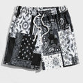 Men's lightweight mesh beach shorts in polyester fabric with printed design