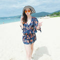 Plus size belly covering one-piece swimsuit in colour 8202-8 tight pattern style polyester spandex