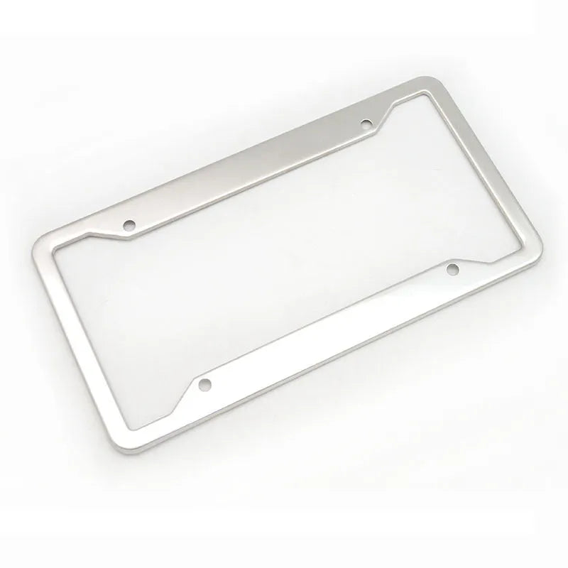 Aluminium alloy licence plate frame for UK vehicles in multiple finish options