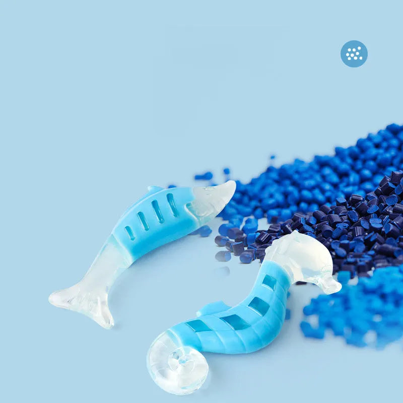 PU nylon dog chewing toys in seahorse and tuna shapes for puppy dental health
