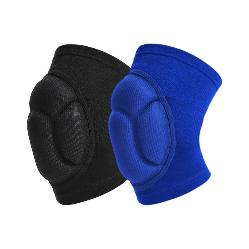 Black and blue thick sponge dance kneepads with anti-collision protection for sports