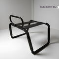 Height adjustable black couple double chair with armrest on a neutral background