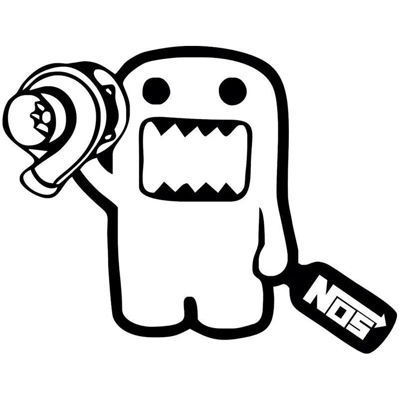 Cartoon design car sticker measuring 15cm by 12cm for vehicle customisation