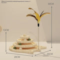 Solid wood cat scratch board toy with turntable design and rotating catch ball in panda column design
