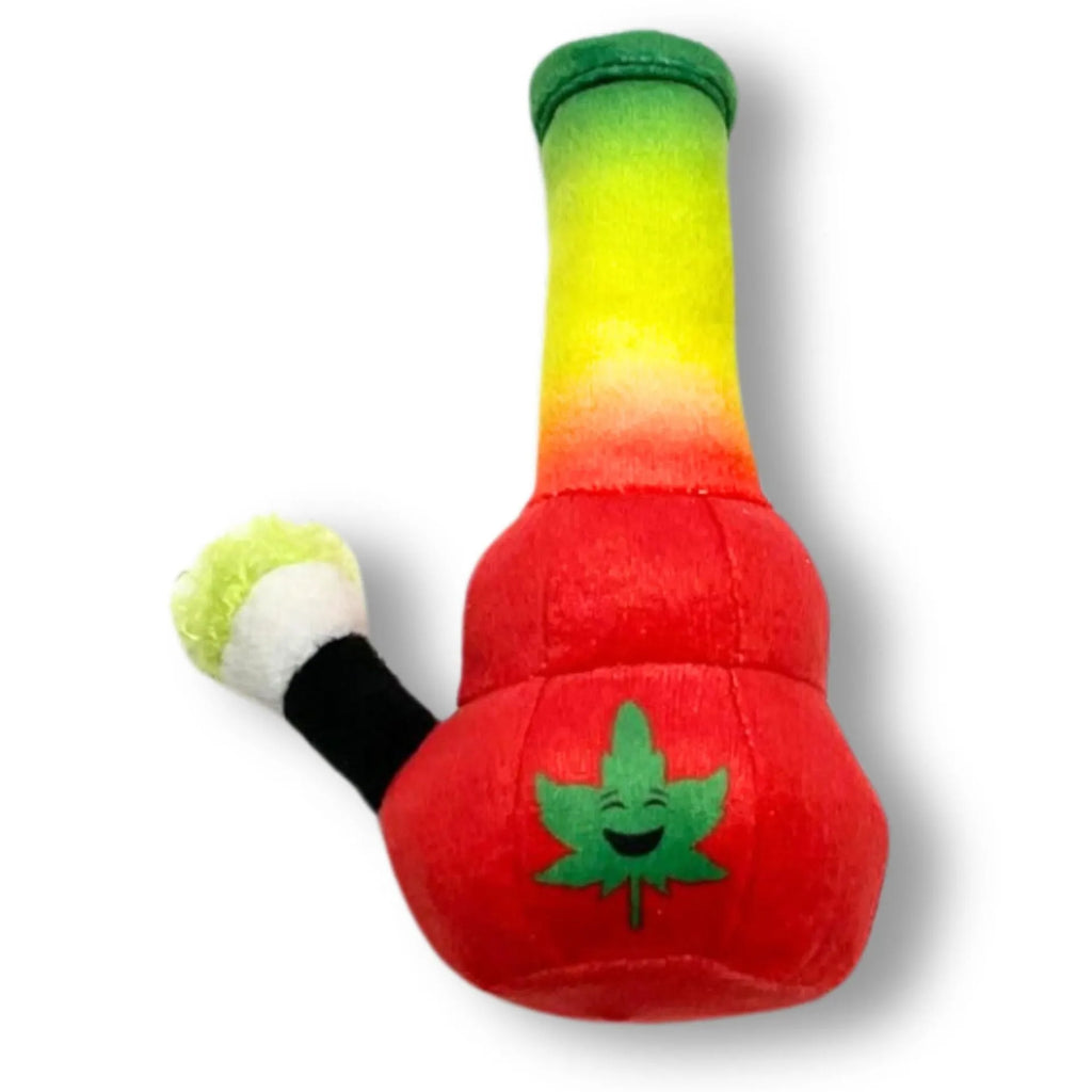 24cm plush dog squeaky toy with printed pattern for biting and chewing play