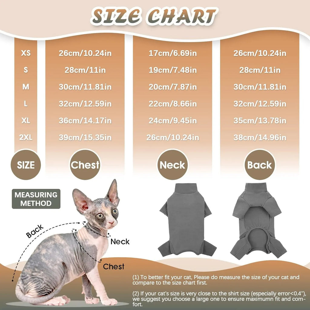 Grey turtleneck sweater for a hairless Sphynx cat with leg openings and a pullover design.