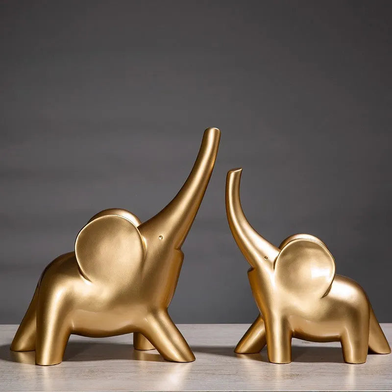Resin elephant ornament figurine in modern simplicity style available in rose gold or white colour options