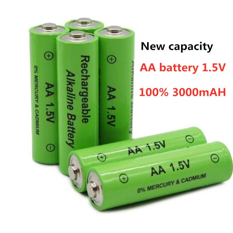 AA alkaline rechargeable battery with 3000mAh capacity and industrial grade construction