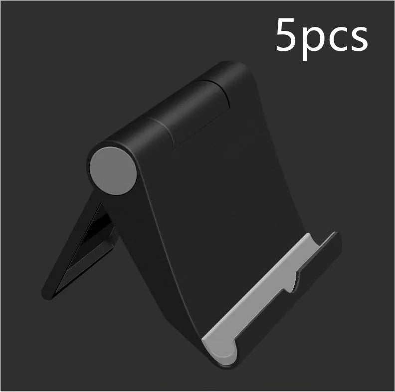PE folding adjustable desktop phone and tablet stand in assorted colours.
