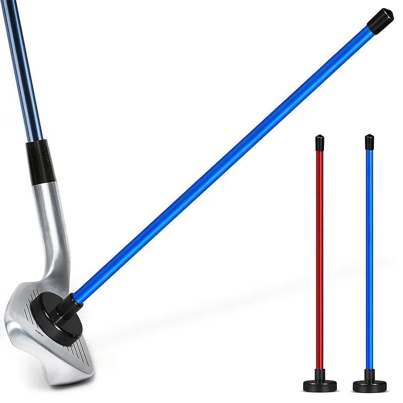 Aluminium alloy magnetic golf swing trainer with baseball bat alignment in blue and red colour options