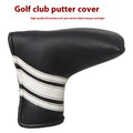 Black PU leather golf push rod head cover shown as a protective sleeve.