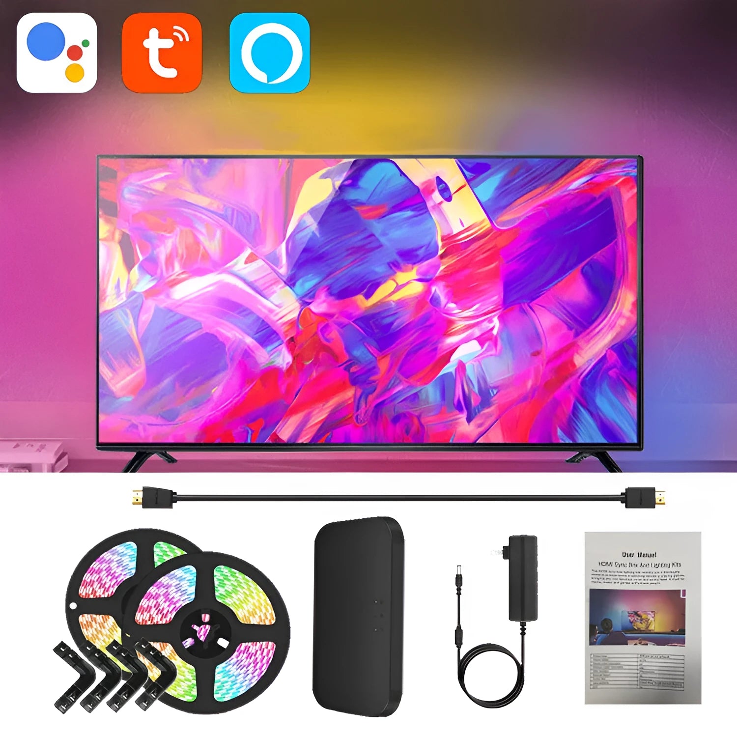 TV sync ambience light streamer with colourful LED beads for television backlighting