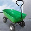Green four-wheel dump truck model TC2145 with steel PP construction for agricultural hauling