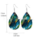 Acrylic flat branch knot earrings with printed pattern detail in drop shape