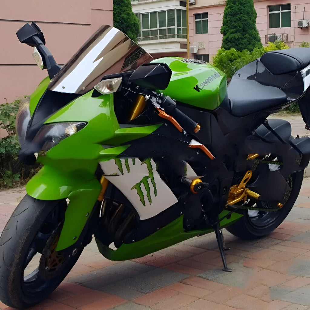 Blue and Brown replacement motorcycle windscreen for Kawasaki ZX-6R and ZX-10R models.