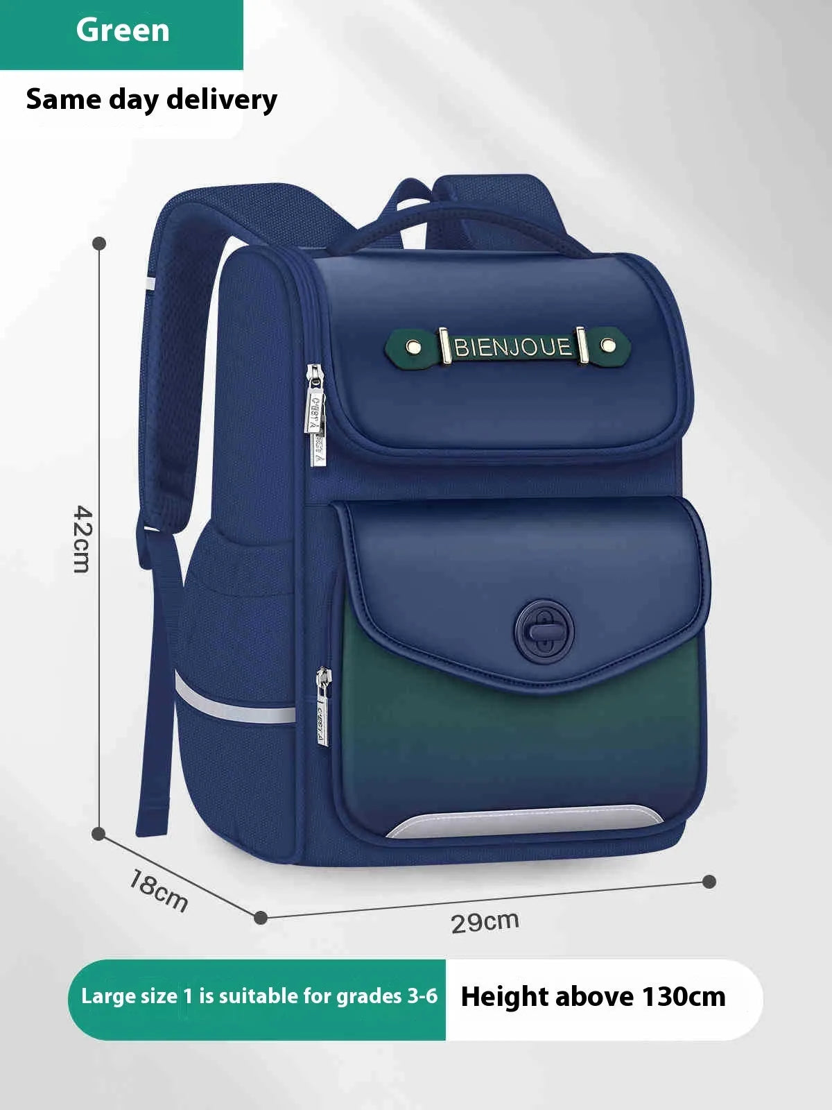 Waterproof Oxford cloth schoolbag for primary school girls in pink, purple or green colours