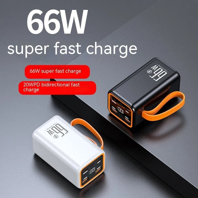 PD66W fast charge 20000 mAh power bank in black or white colours with creative design