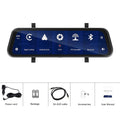 9.66-inch driving recorder rear view mirror with CarPlay Android Auto and dual recording function