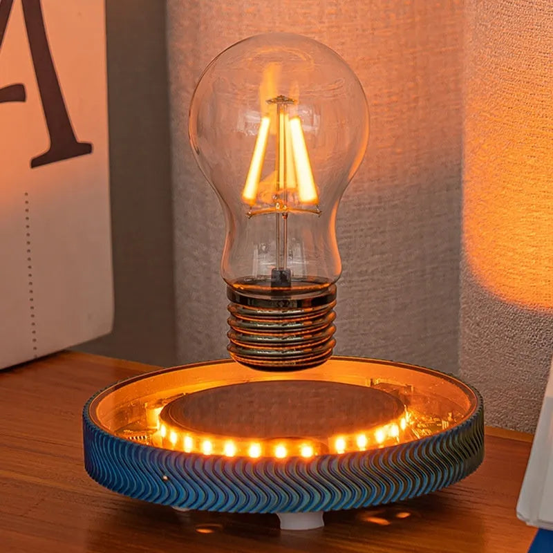 Magnetic suspension moon lamp with floating 3D printed design for bedside night lighting