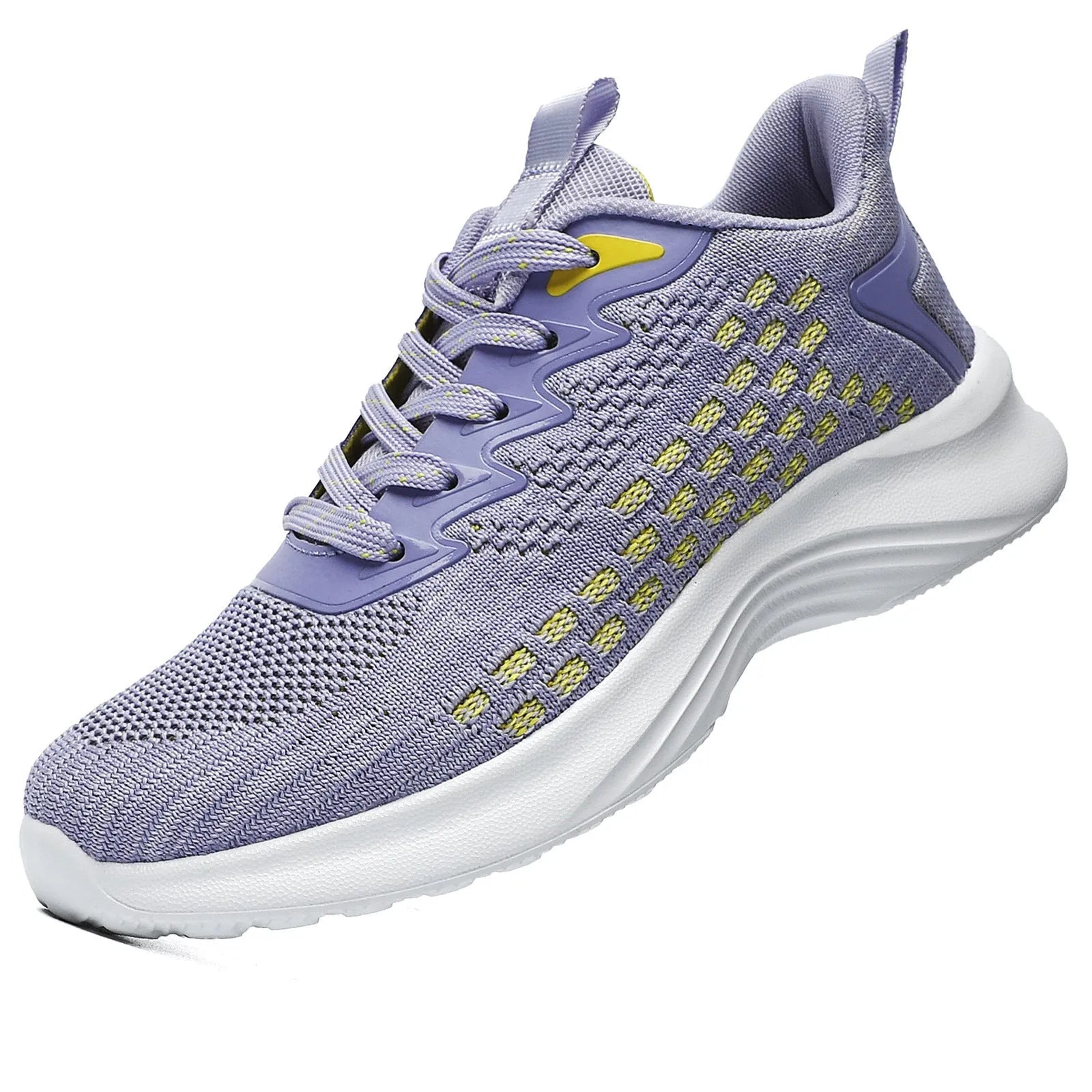 Women's lavender purple running shoes with mesh upper and EVA sole for sports.