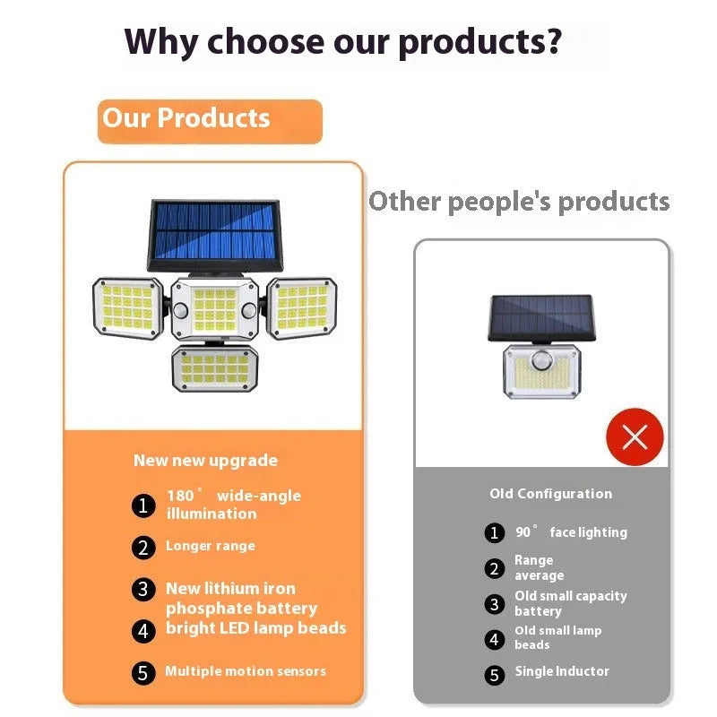 Solar-powered outdoor garden lamp with motion sensor in ABS housing for pathway lighting