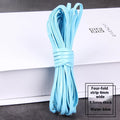 Spools of PU leather craft string in multiple colours showing different widths of 2mm, 2.8mm, and 4mm.