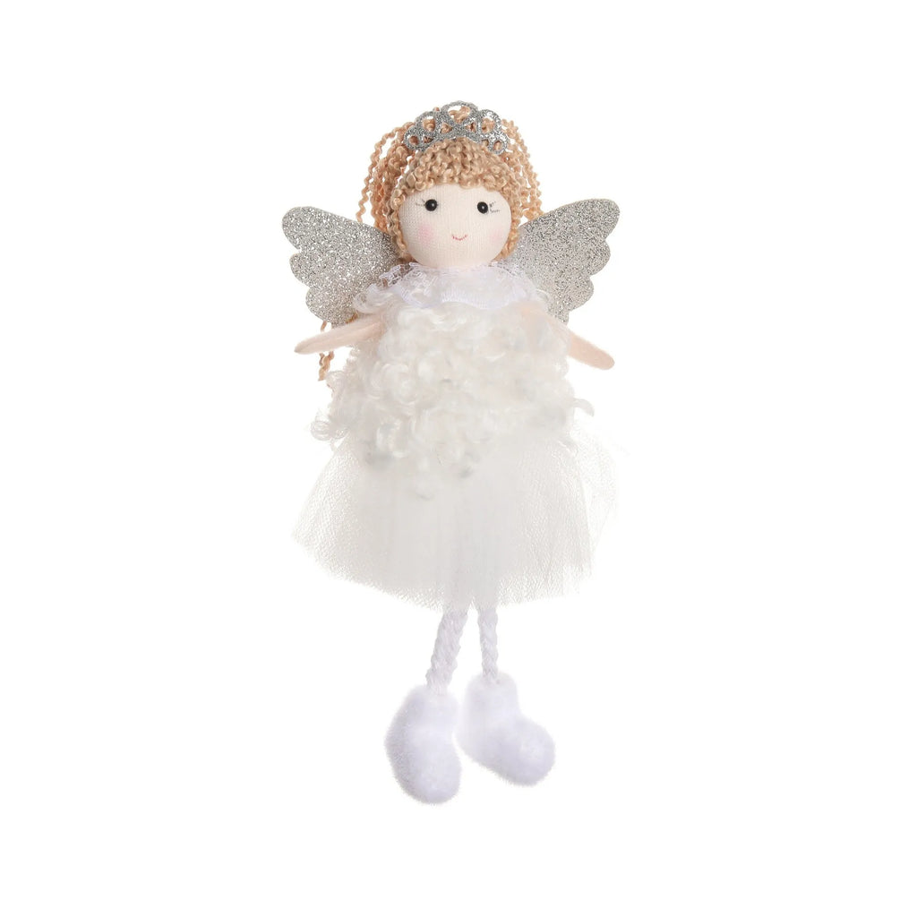 Christmas angel girl fabric pendant for high ponytail hair decoration in cartoon style
