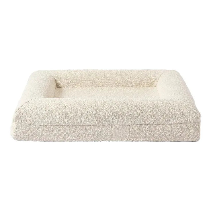 Rectangular beige cloth dog bed sofa nest for indoor pet use