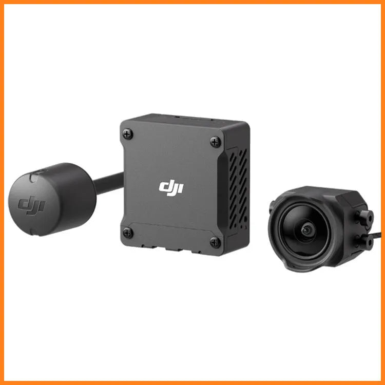 DJI O3 Air Unit camera module and image transmission module with antenna on a desk setup
