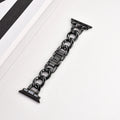 Denim chain link metal strap for Apple Watch in silver, black, gold, rose gold, or Starlight colour.