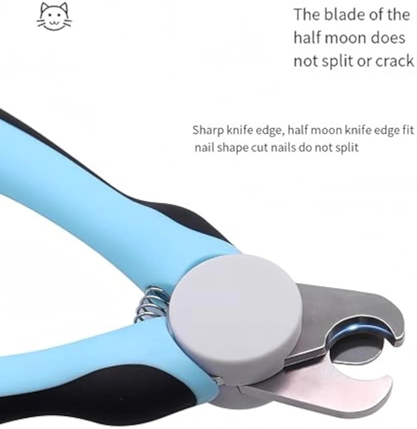 Blue heavy duty stainless steel dog nail clippers with safety guard for large breeds and thick nails