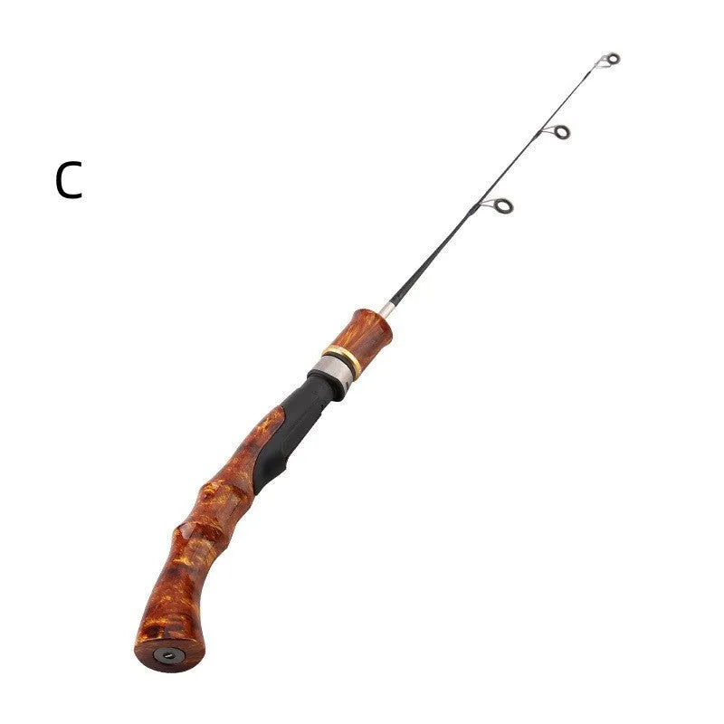 FRP ice fishing rod compact portable straight handle colour option for ice fishing boat