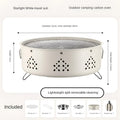 Portable stainless steel barbecue grill with detachable components and storage bag for outdoor cooking