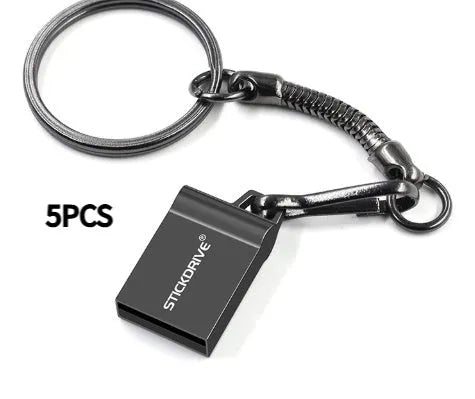 Metal car design USB flash drive with chain attachment in black and silver colour options