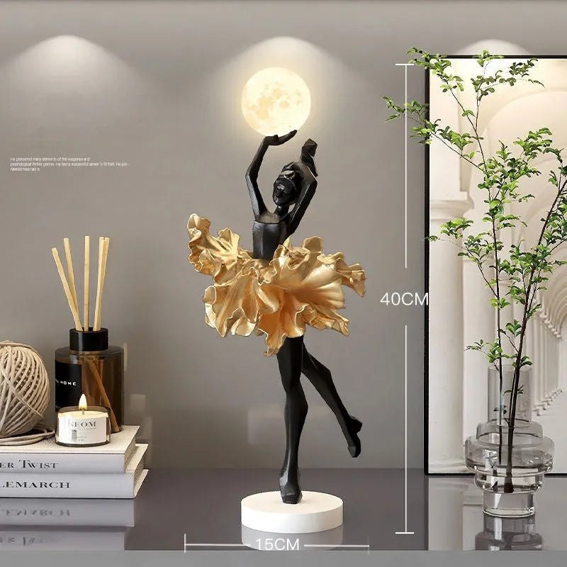 Small modern night lamp ornament in resin with USB cable