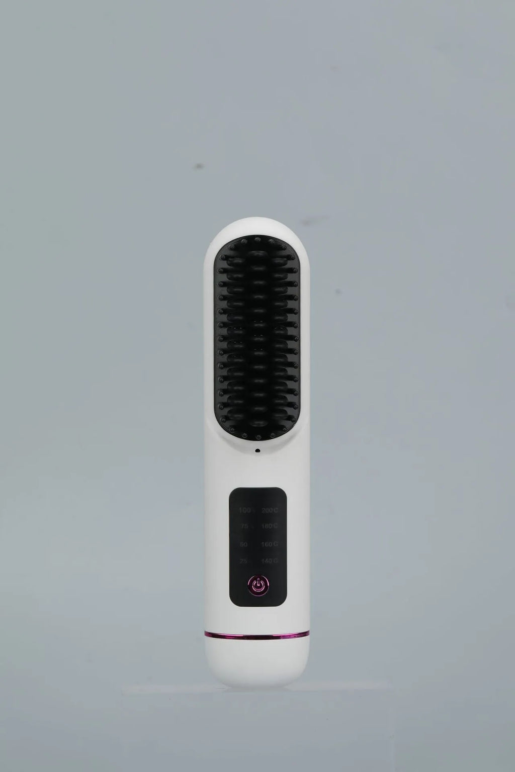 Portable charging negative ion hair comb in white, dark blue or grey colour with ABS plastic construction