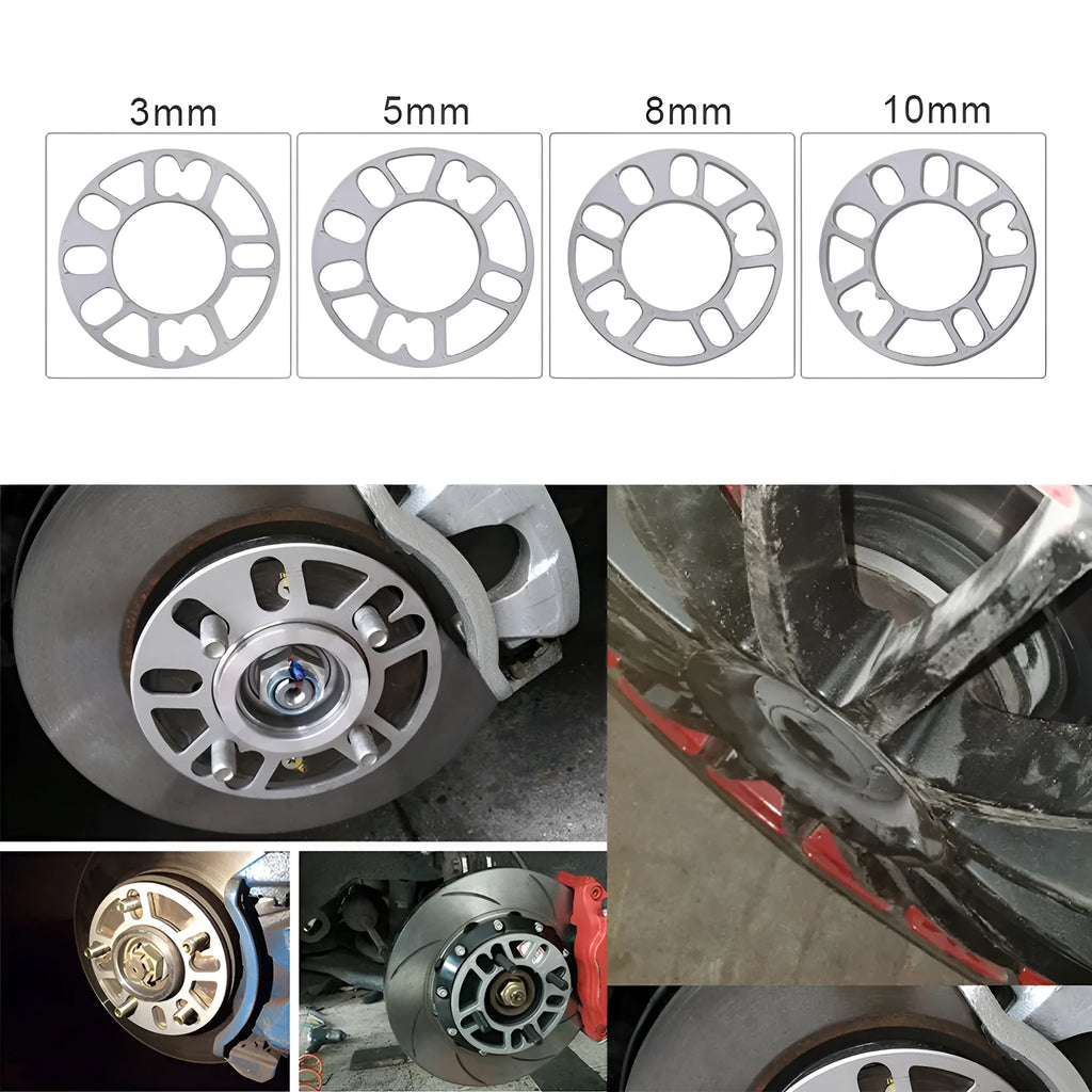 Automotive wheel hub widening gasket in multiple thicknesses for wheel modification