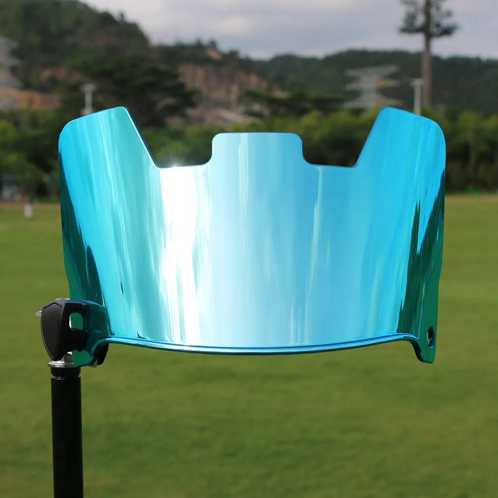 American-style multicolour rugby helmet goggles with a tool-free mounting system
