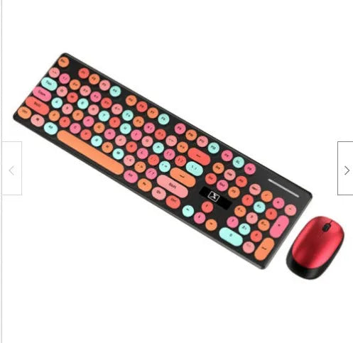 Wireless Punk Manipulator vibrant yellow keyboard and mouse set on a desk.