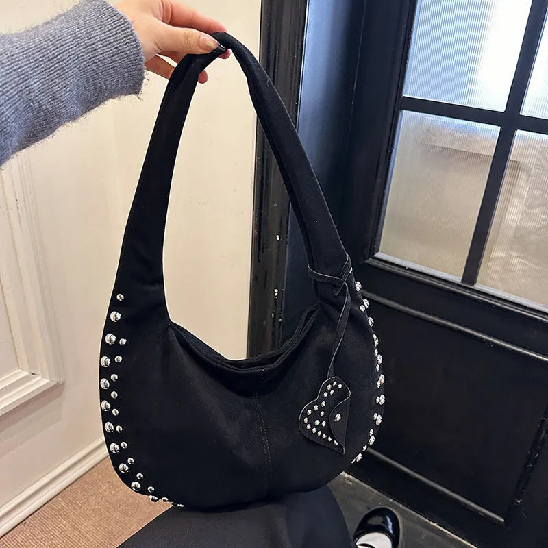 Soft plush strapless underarm tote handbag in retro style with multiple colour options