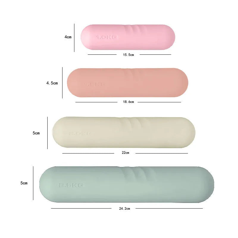 Silicone-edged hand-drawn dumbbell stick in various colours and weights for home fitness
