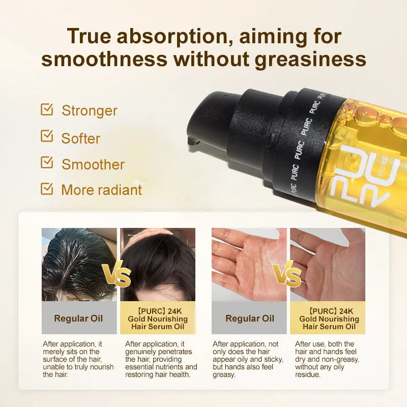 Yellow 50ml bottle of essential hair oil for curly hair scalp care and split end repair.